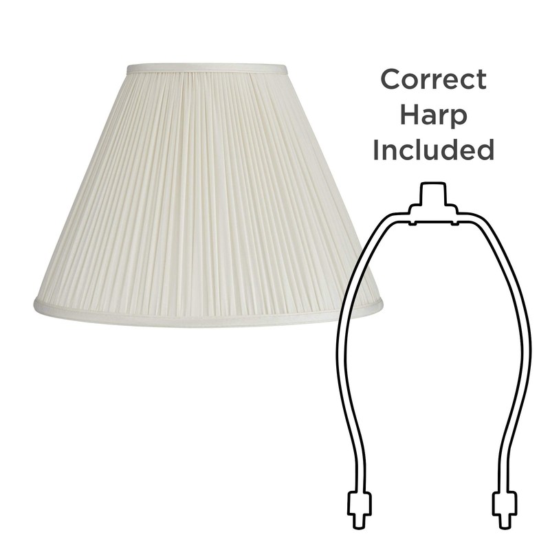 Beige Mushroom Pleated Large Empire Lamp Shade 7" Top x