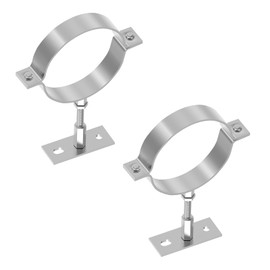 2 PCS 4 Inch Heavy Duty Adjustable Pipe Bracket, Galvanized Steel plit Ring Pipe Hanger, Pipe Bracket Clamp, Vent Pipe Wall Strap with Mounting Screws (4 Inch)