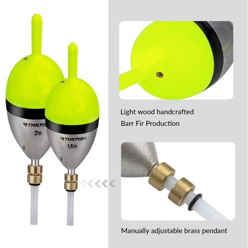 THKFISH Fishing Bobber Slip Bobber Fishing Floats for Crappie Balsa