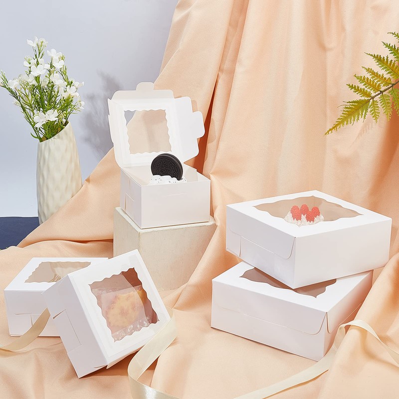 NBEADS Pack of 20 Gift Boxes, White Small Folded Paper