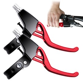 ICOUVA 1 Pair Bicycle Brake Levers,Hand Brakes Universal Cycling Brake Level Handles Handlebar Aluminum Alloy Brake Lever Brake Handle for MTB Mountain Bike Road Bicycle-Red