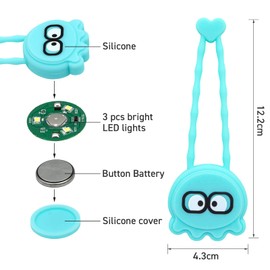 LaRoo Safety LED-Flashing Light for Dogs, Cats LED-Light Pendant Keyring, Clip on Dog Collar Charms Blinker Light Waterproof Safety Light for Walking the Dog Outdoor Sports