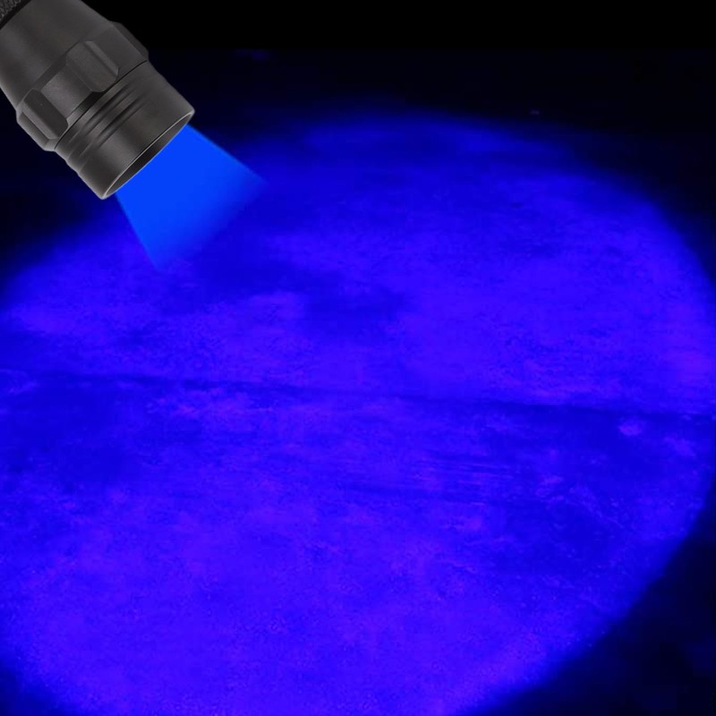 LED Blue LED Flashlight Zoomable Aluminium Alloy Blood Tracker Hunting