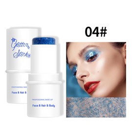 Jutqut Body Glitter Stick - Sparkling Holographic Mermaid Sequins, Chunky Gel, Blue, Multiuse Face & Body Waterproof Paint