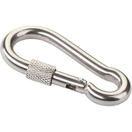 M12 (12mm x 140mm) Steel Snap Hook with Safety Screws Locking Carabiner Clip Snap Hook Spring Loaded Steel Karabiner (Pack of 2)