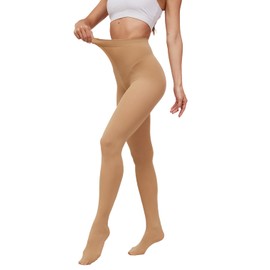 Almoony Tights For Women 80D Soft Semi Opaque Solid Color High Waist Tights Stretchy Pantyhose For Women Suntan M
