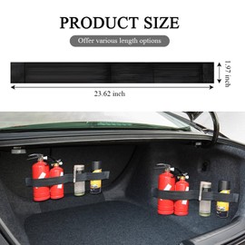 Hovom 2PCS Elastic Car Trunk Organizer Straps with Hook and Loop Tape, SUV Trunk Storage Organizer Straps, Cargo Storage Strap for Sedan RV Van, Universal Interior Car Accessories (23.6 Inch+3 Pocket)