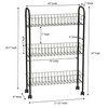Household Essentials Matte Black Slim, 3 Shelf Storage Cart with