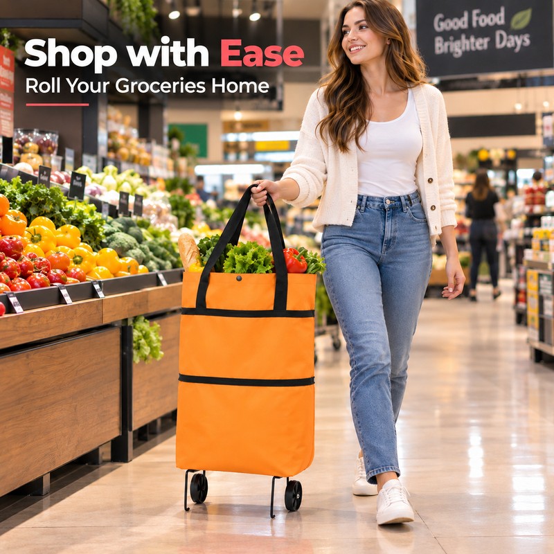 Foldable Shopping Bag for Grocery Runs – Large-Capacity Polyester Tote