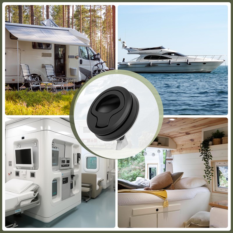 Sharplace Black Boat Deck Latch Flush Pull Round Pull Latch