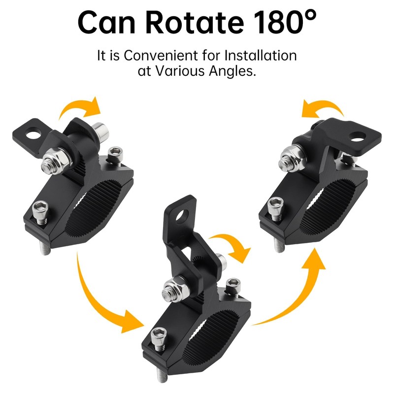 Motorcycle Light Bar Mount Brackets CNC Aluminum Fork Tube Clamps