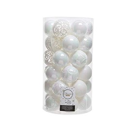 Christmas-Decorations Plastic Baubles 6 cm x 37 Piece Set with Ornaments