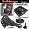 Kakulkomen Manual Car 6 Speed Chrome Leather Gear Shift Knob