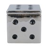 AB Tools Ceramic Dice Box Mirrored Silver Storage Trinket Jewellery