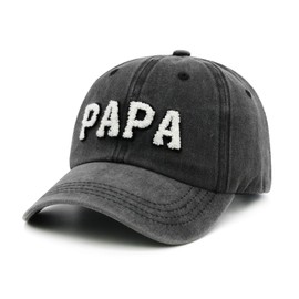 Stymora PAPA Hat, New Dad Gifts, Adjustable First Time Daddy Baseball Cap, Fathers Day Birthday Gifts for Husband Grandpa Black
