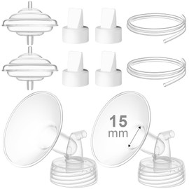 Gotocut Breast Pump Accessories Kit - 15mm Flange Set Compatible with Spectra S1/S2/Motif Luna, Includes Valves, Tubing & Backflow Protectors