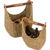 Trademark Innovations 12.2" & 9.4" Seagrass Baskets with Wooden Handles