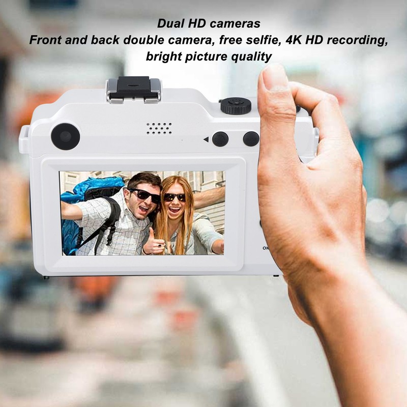 4K Digital Camera Front Rear Dual Lens 48 Megapixels 18X