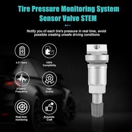 AULINK 4PCS Sistema de Monitoreo de Presión de Neumáticos (TPMS) Sensor de VÁLVULA Vástago Kit de Reparación Sensor de Presión de Neumáticos Vástago de Válvula