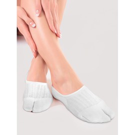 Geyoga 6 Pairs Flip Flop Socks Split Toe Cotton Tabi Socks Low Cut No Show Japanese Style Elastic Short Sandal Sock for Women (Black, White, Skin Tone)