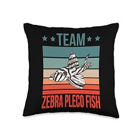 Funny Zebra Pleco Fish Gifts & Accessoires Team Aquarium Owner Zebra Pleco Fish Throw Pillow, 16x16, Multicolor
