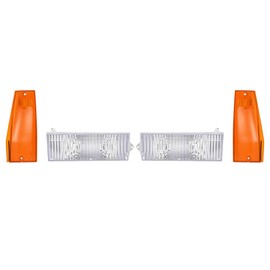 HECASA Pair Turn Signal + Side Marker Light Compatible with 1991-1996 Jeep Cherokee Comanche Replacement for CH2551113 CH2550113 CH2531101 CH2530101 Clear Lens Signal Lamp Amber Lens Marker Lamp 4 Pcs
