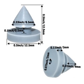 Aifeier ET 30 Pieces Rubber Door Silencer Hinge Outlet Anti Collision Silencer for Metal and Wood Doors (1/2 Inch Diameter Gray)
