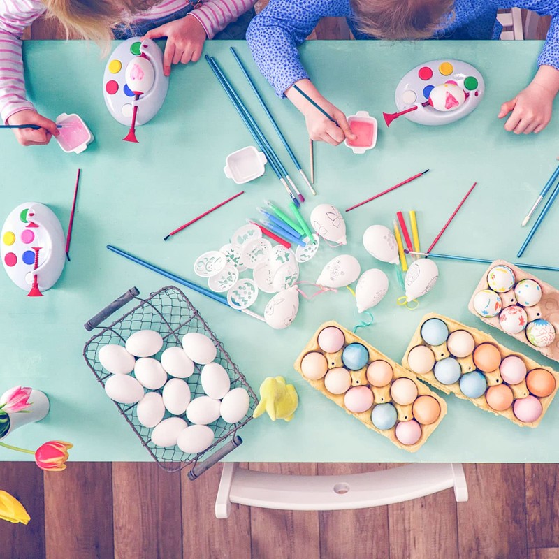 KEELYY 25 x Easter Eggs Plastic White, Easter Eggs for