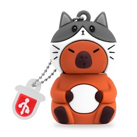 BORLTER CLAMP 32GB USB Stick Cute Flash Drive Capybara (Cat Hat) Shaped Memory Stick Novelty USB Drive Pendrive Thumb Drive for External Data Storage