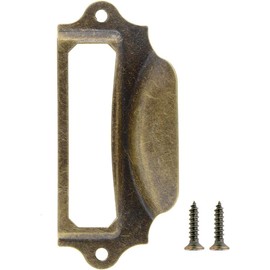 RUIAN Antique Drawer Label Pulls Cabinet Frame Handle Name Card Holder with Screws,10Pcs