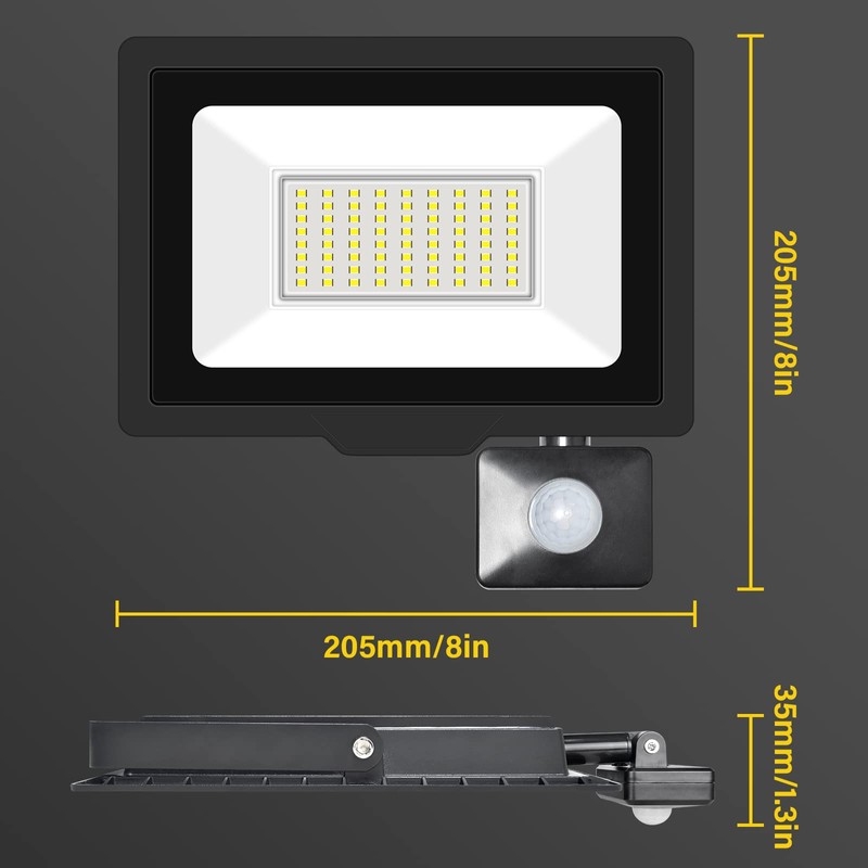 YOJZMA 50W Motion Sensor Flood Light Outdoor, 5000 LM Outdoor