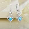 Rocayi Heart Aquamarine Earrings 925 Sterling Silver Infinity Dangle Drop