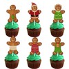 18pcs Brown Glitter Gingerbread Man Dessert Cupcake Topper Pick for