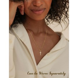 PATISORNA 3Pcs Gold Layered Necklace 14K Gold Plated Necklaces for Women Choker Pearl Pendant Necklace Jewellery for Women