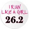 I Run Like A Girl 26.2-100 Pack Circle Stickers 3