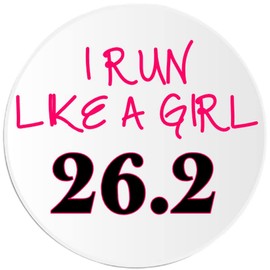 I Run Like A Girl 26.2-100 Pack Circle Stickers 3 Inch - Marathon Runner Run