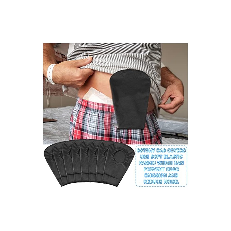 4 Piezas Funda para Bolsa de Ostomía Negra Cobertura de
