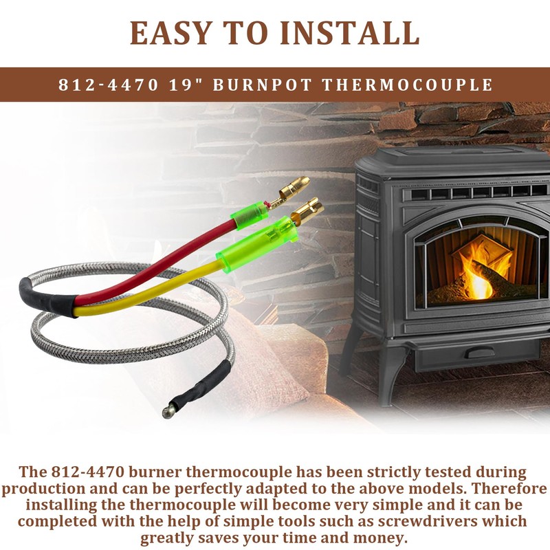 BKIFU 812-4470 Pellet Stove Thermocouple 14" for Quadrafire Castile, Contour,