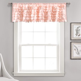 Lush Décor 16T004609 - Tenda da cucina con mantovana testurizzata, 35,6 x 177,8 cm, colore: Blush Gigi Valance
