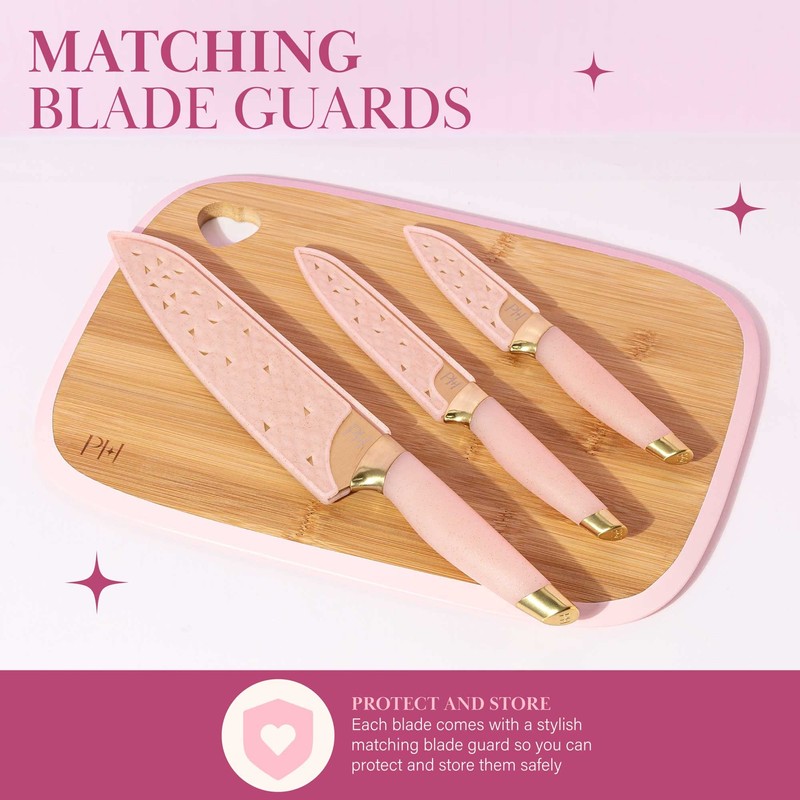 Paris Hilton Reversible Bamboo Cutting Board and Cutlery Set with