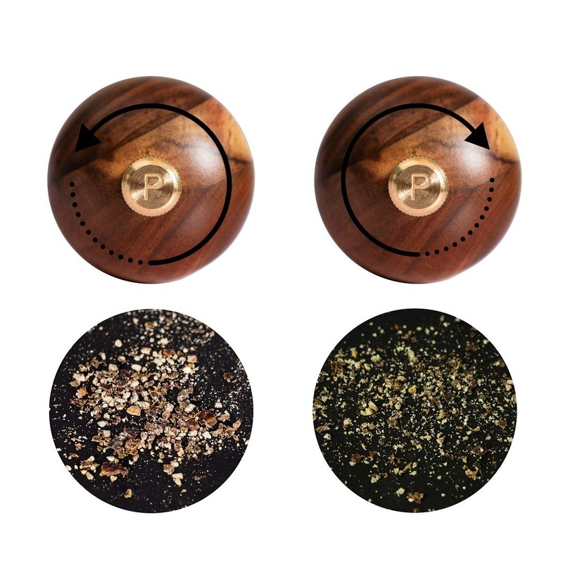 DeroTeno Salt and Pepper Mill Set, Pepper Grinder with Adjustable