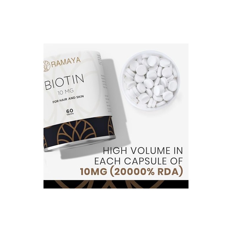 Biotin Hair Growth Supplement Vitamin B8 Minerals (2-Month Supply)