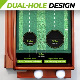 Golfguru 9.8ft Putting Green Mat With Automatic Ball Return Track & Mirror, Indoor Golf Green for Home, Thickened Wrinkle-Free Crystal Velvet, Golf Accessories for Men