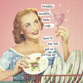 Boston International Anne Taintor - Servilletas de papel retro de 3 capas, estilo vintage, tamaño de cóctel de 20 unidades, centelleante