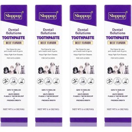 Toothpaste | Teeth Cleaning and Fresh Breath Dental Care for Pomeranian and Other Companion Dogs | Soothes Inflamed Gums | Safe for Puppies | Vet Formulated 4 Pack (9.6 OZ)