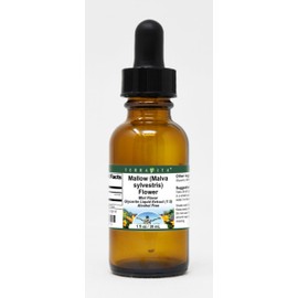 Mallow (Malva sylvestris) Flower Glycerite Liquid Extract (1:5) - Mint Flavored (1 oz, ZIN: 513117)