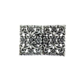 Hartmann-Knöpfe Silver Shiny Square Costume Clasp Aprons Clasp Dirndl Buckle Metal 54 mm x 35 mm (Pack of 1), silver