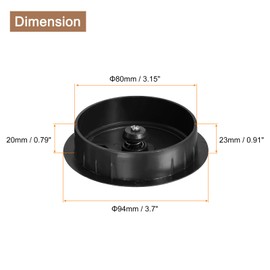 uxcell 2Pcs Cable Hole Cover 3 Inch/80 mm ABS Desk Cable Wire Cord Grommet Hole Cover for Office PC Desk Cable Cord Organizer, Black