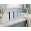 12-Pack Gradient Blue Taper Candles, 10 Inch Unscented Dripless Candlesticks,