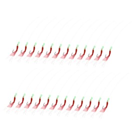 BESPORTBLE 25Pcs Luminous Fishing Hooks Assorted Color Shrimp Skin Flasher Hooks for Freshwater and Saltwater Fishing Durable and Wear Resistant Bait